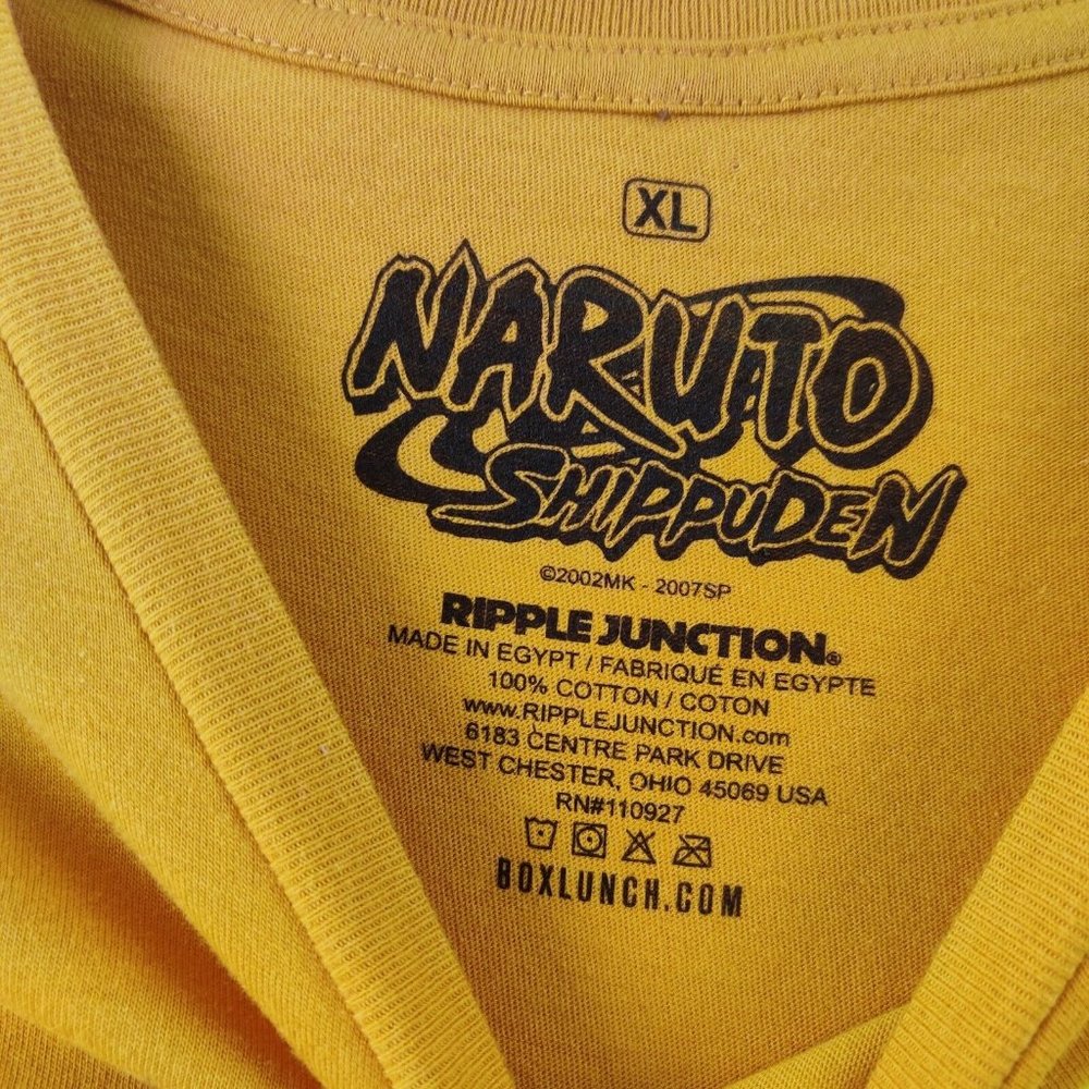 Naruto Orange T-shirt Mens XL Anime Graphic T-Shirt BOX LUNCH Shippuden - Picture 2 of 7
